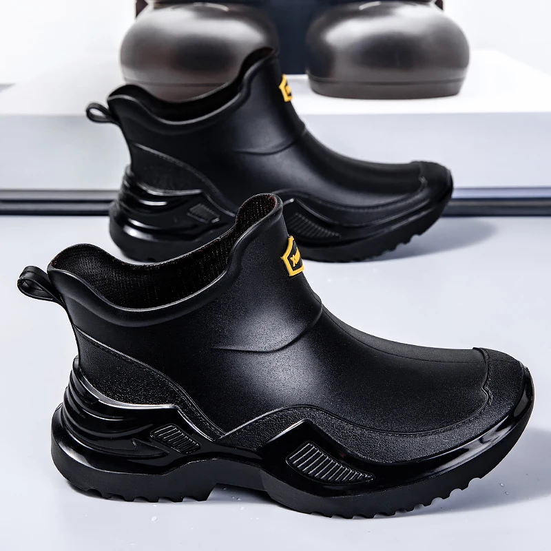 

Large Size Men's Women's Rain Boots Casual Outdoor Waterproof Short Boots Comfortable Shoes