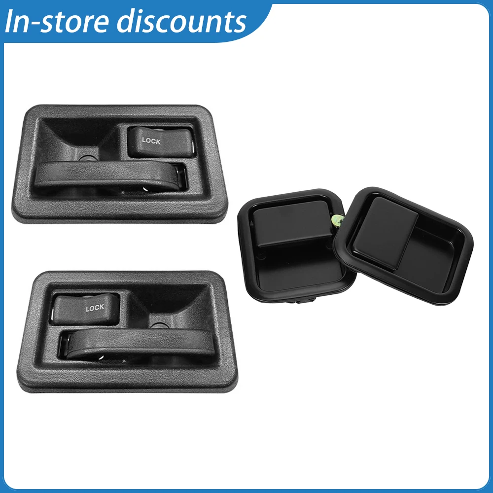 

Quality 4PCS Black Inside & Outside Door Handle Set for 1997-2004 Jeep Wrangler TJ YJ, Durable Direct Replacement OEM 55176477AC