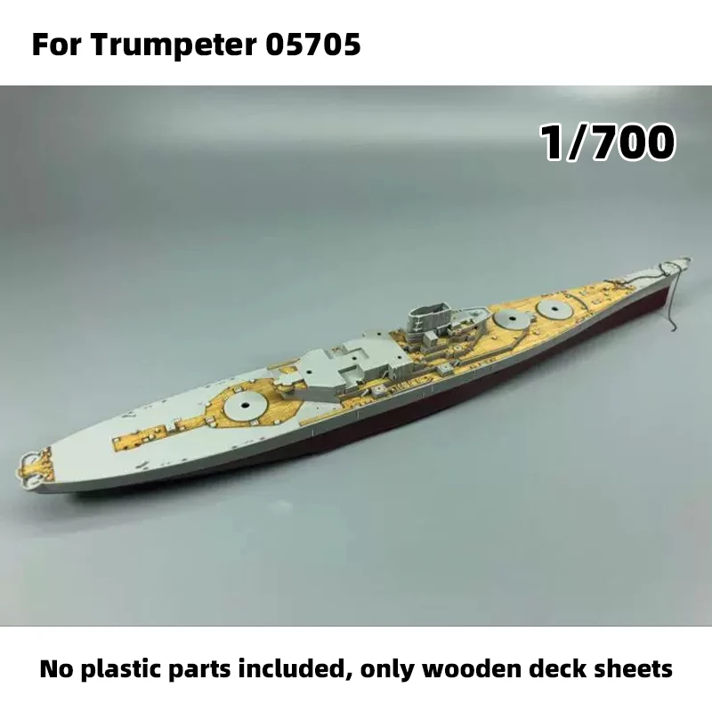 Modell-Upgrade-Teile: Lasergeschnittene Holzdeckplatte mit selbstklebender Ankerkette für TRUMPETER 05705 USS Missouri BB-63 1/700 – Detail 2