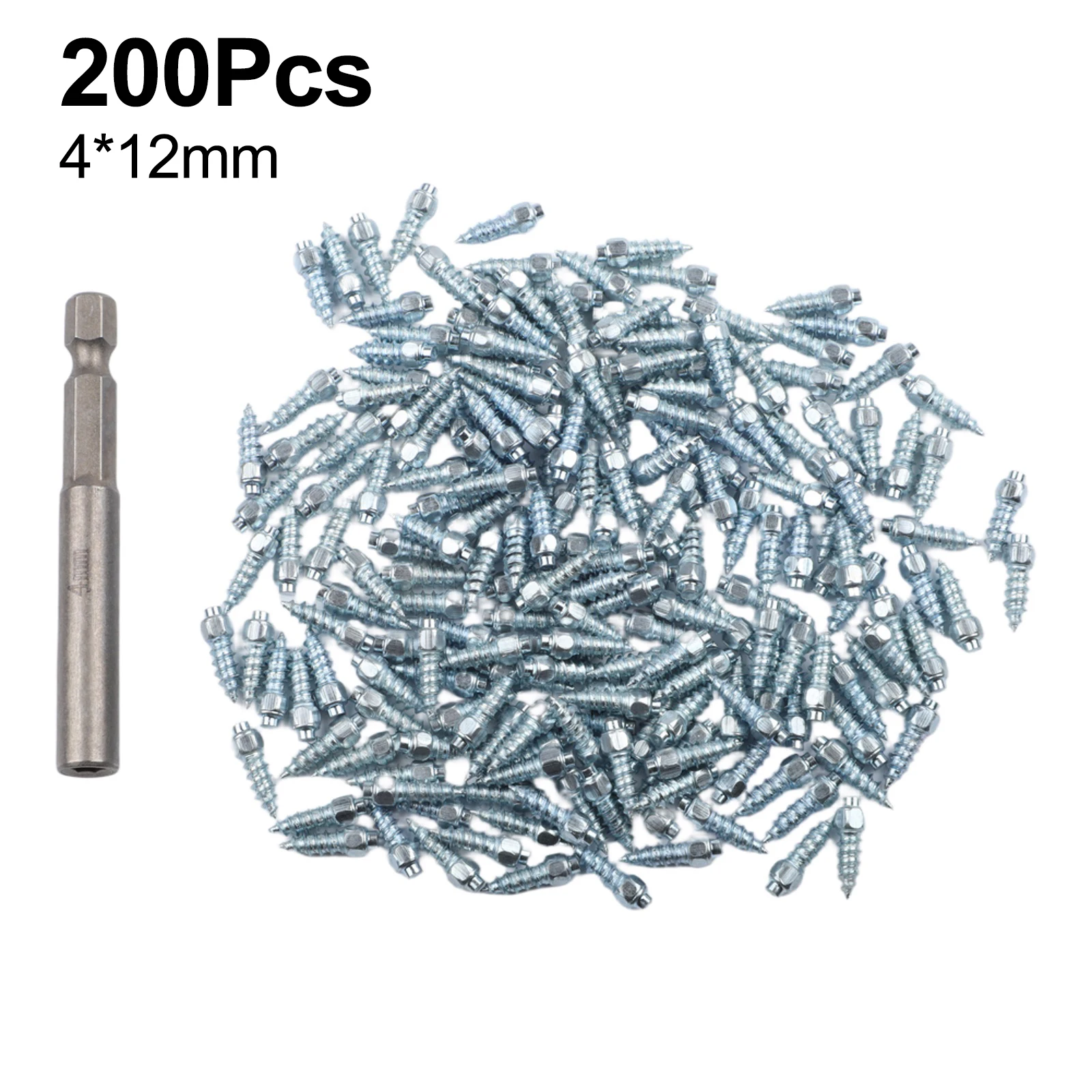/200Pcs /4x12mm /Aluminum Screw Tire Studs Snow Spikes -Slip -Ice Tool For Car SUV Winter Driving Accessories