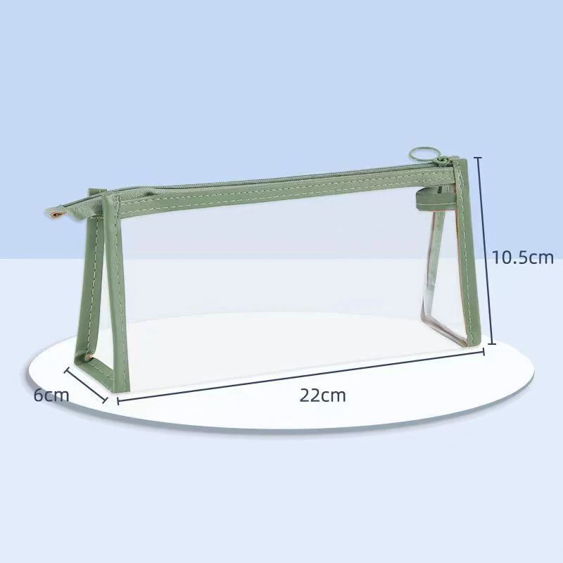 โปร่งใส PVC กระเป๋าดินสอโปร่งใสช่องกระเป๋าเครื่องเขียนเก็บของความจุขนาดใหญ่
