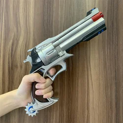 Game OW Cole Cassidy Revolvers Weapon Gun 1:1 Cosplay Safety PU Gift Outdoor Toy Rubber Soldier 76  D. va Tracer No Shooting