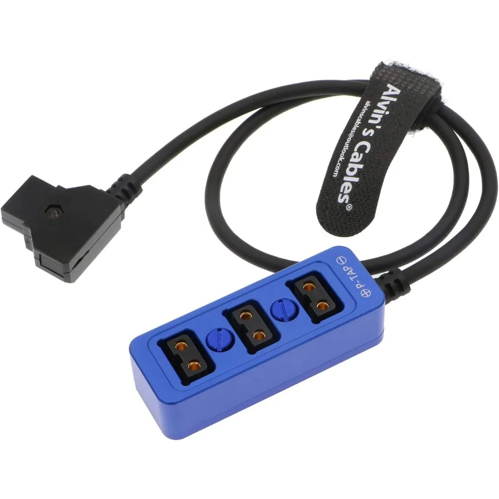 Alvin's Cables D-tap Splitter P-Tap HUB Cable Dtap Male to Three Port D tap Female Splitter Cable with Screw Threads for ARRI