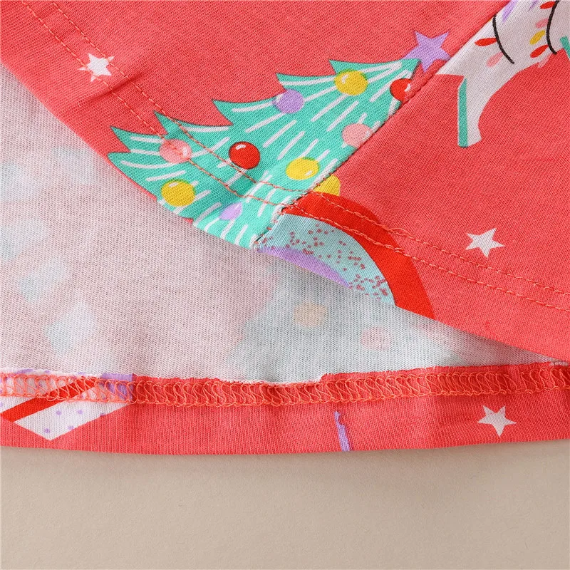 2-7T عيد الميلاد الأميرة الفتيات فساتين طويلة الأكمام الخريف الربيع القطن ملابس الطفل الأشجار الهدايا طفل زي #5