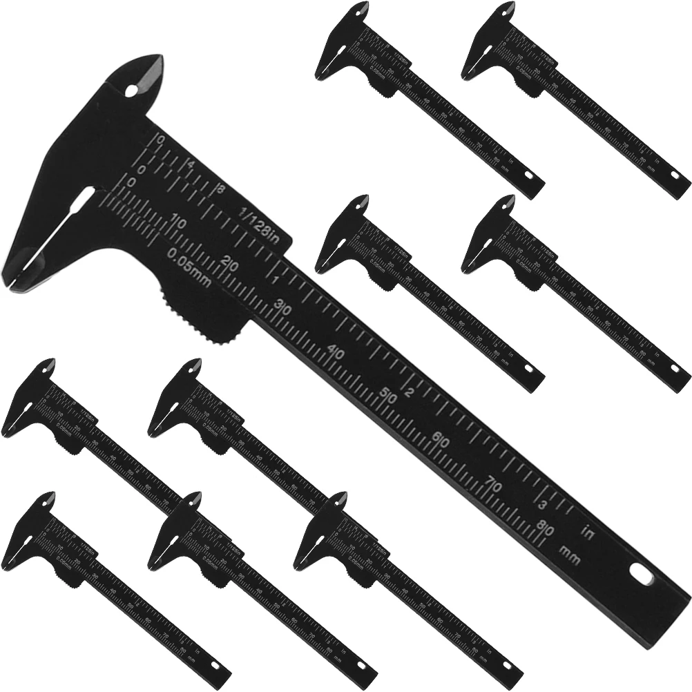Righello per misurare le sopracciglia portatile da 10 pezzi, calibro in movimento liscio per truccatori, scala facile da leggere, dimensioni ridotte, comodo contenitore
