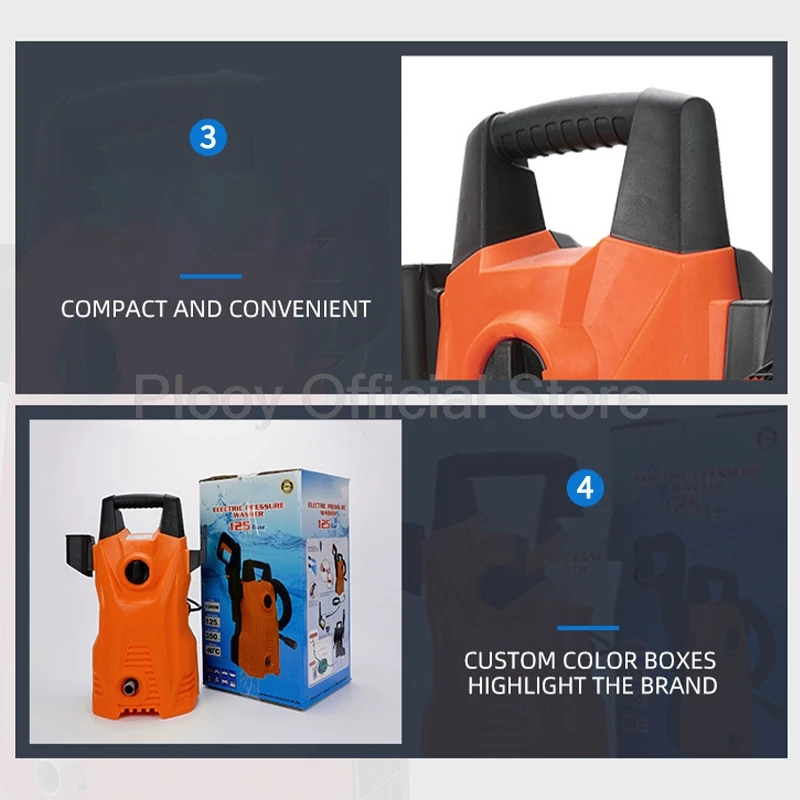1500W High Pressure Cleaner Washer Foam Generator Water Gun Spray Cleaner Portable Cleaning Machine for Car Home Garden Clean
