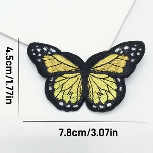 12 piezas de hierro bordado en parches Daisy Sunflower Bee Butterfly Animal Patch Applicique Reparación para Jeans Bolsas 10 mejores bordados de mariposa de ventas - №5