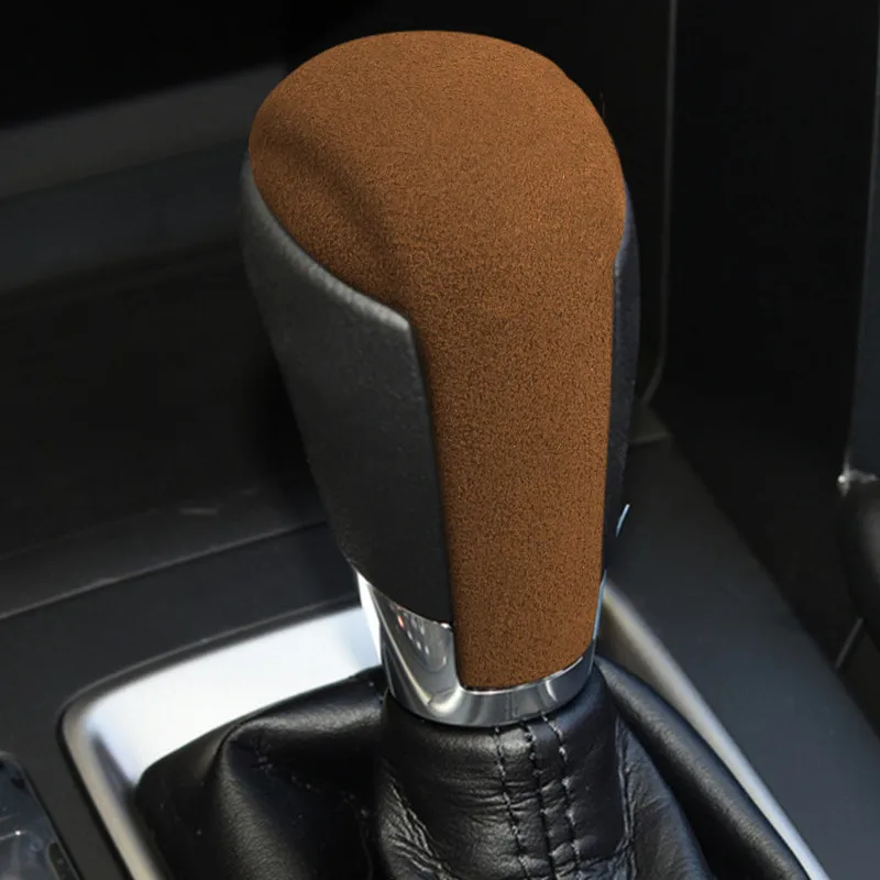 جلد الغزال مقبض ناقل حركة السيارة الغطاء الواقي رافعة تروس السيارة مقبض رئيس لمازدا ATENZA CX-3 CX-4 CX5 CX8 اكسسوارات السيارات #1