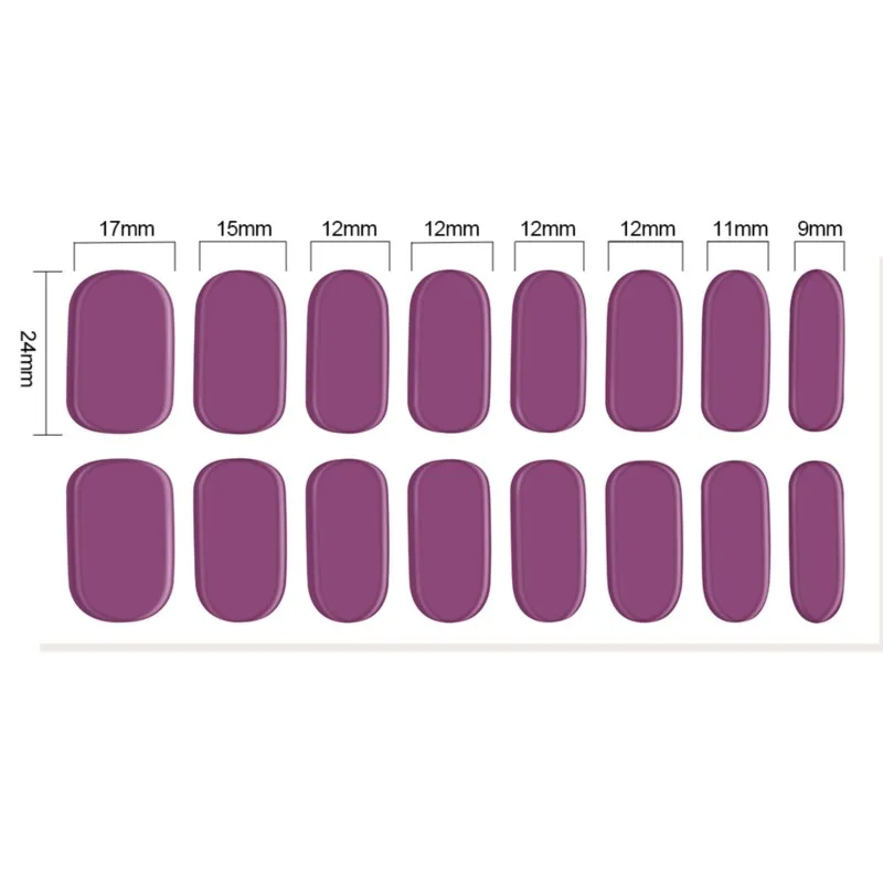 UV LED 베이킹 램프 젤 네일 광택제 글리터 풀 커버 랩 젤 매니큐어 스티커, 16 가지 팁, 퓨어 컬러 세미 큐어 젤 네일 스티커