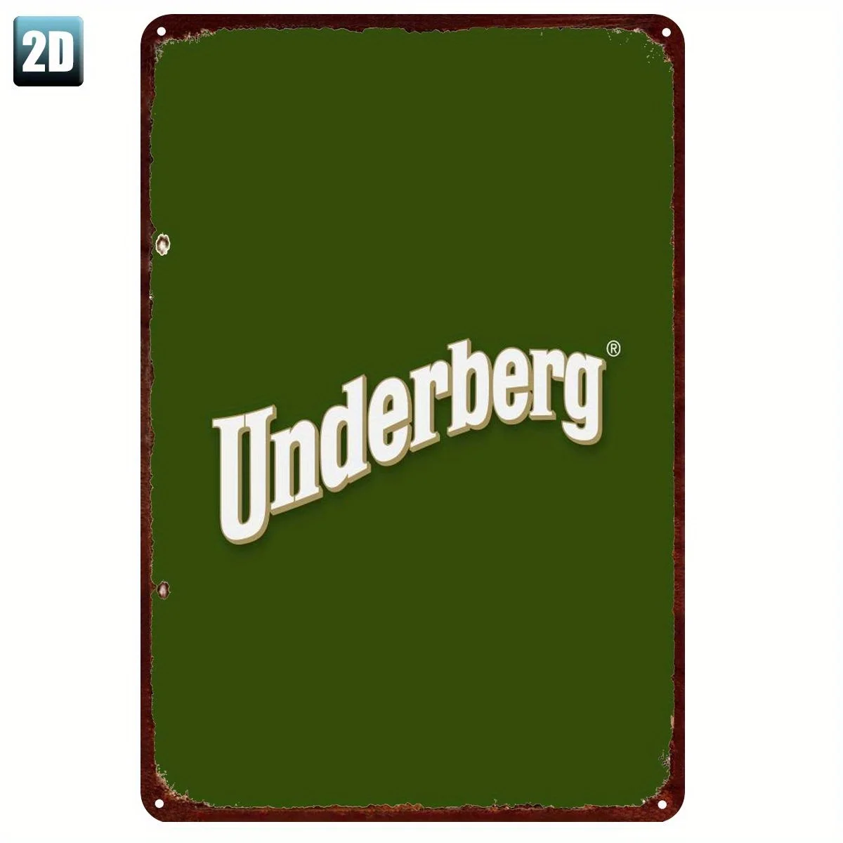 Letrero Metálico Vintage Underberg 2026 - Decoración Rústica Verde y Blanca para Pared de Hogar, Cocina, Bar, Cafetería, Jard