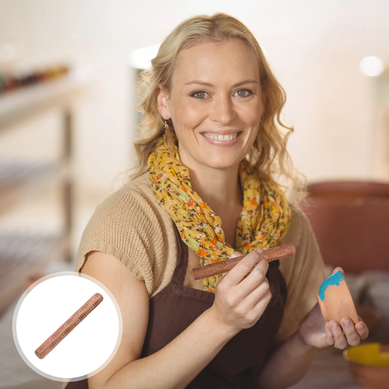 

1Pcs Safe Gentle Mud Rolling Stick Reasonable Design for Clay Sculpture and Pottery Accessories Clay Rolling Rod