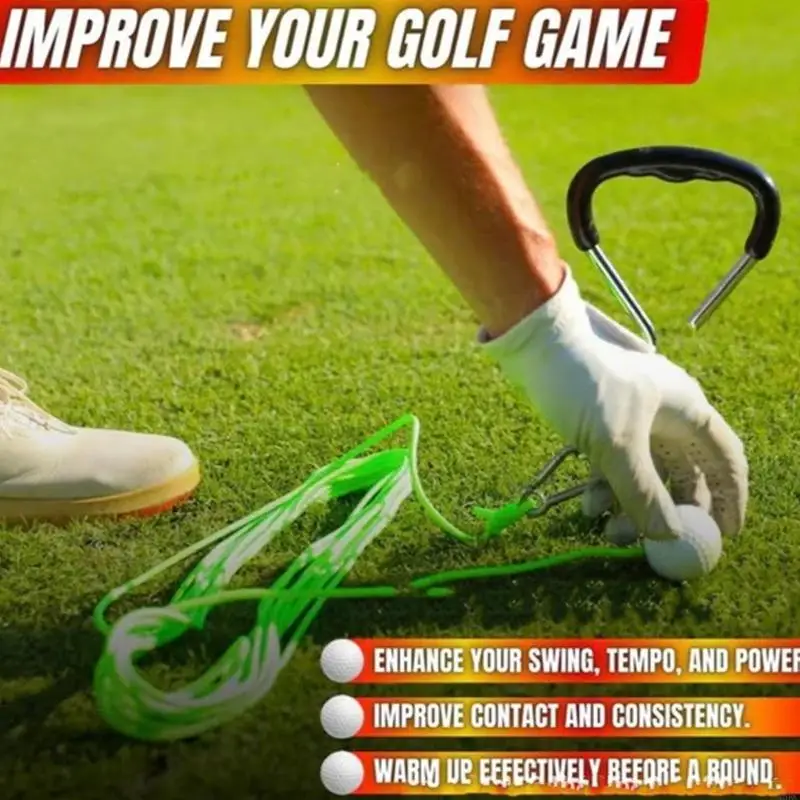 أداة تدريب الجولف المحمولة جولف سوينغ حبل مدرب مع أظافر أرضية