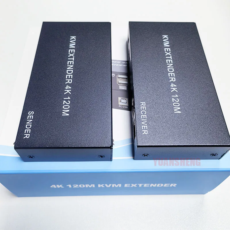 4k kvm 120m extensor hdmi-compatível rj45 cat6 hdmi kvm ethernet extensor kit de áudio sobre lan ethernet extensor para ps4 tv pc