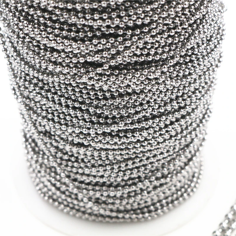 5 Meters/Lot 1.5/2.0/2.4/3.0mm Beaded Ball Stainless Steel Bulk Ball Bead Chains For DIY Necklaces Jewelry Making Accessories