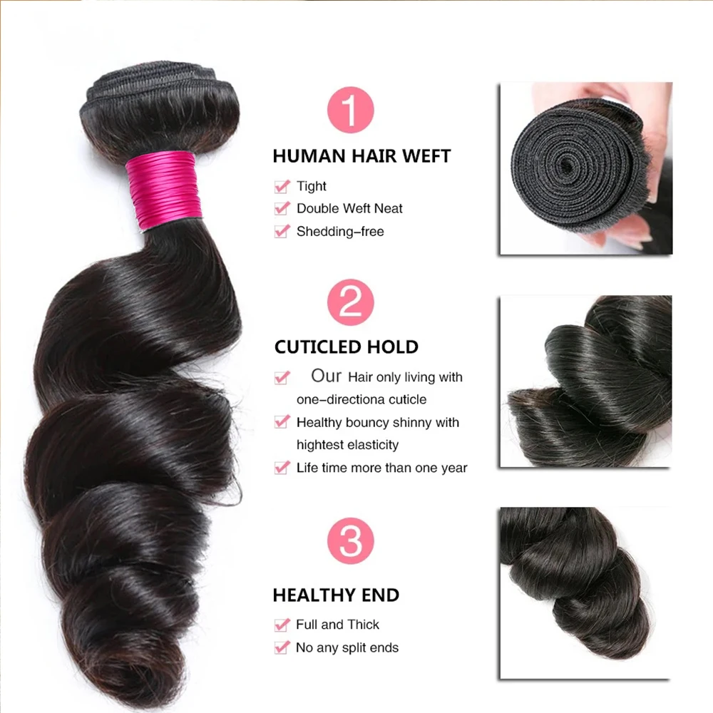 18A Loose Body Wave Bundles With Frontal Closure Peruvian Hair Real Raw Virgin Human Hair Bundles With Frontal Hair Extensions view 5