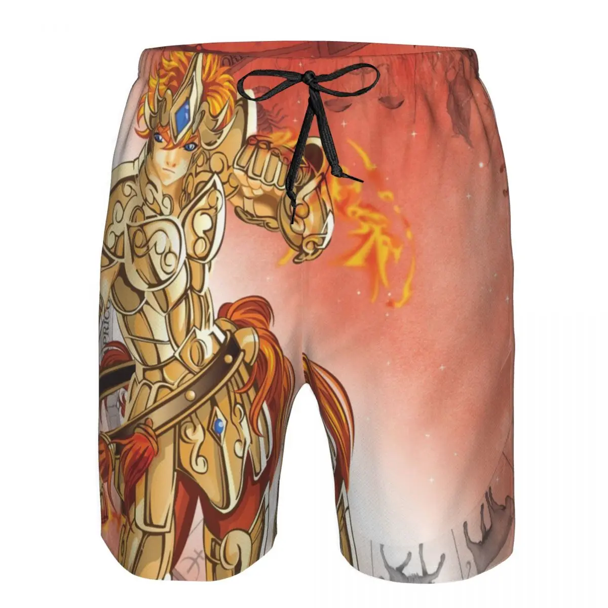 Caballeros del zodiaco: Saint Seiya, pantalones cortos de playa para hombre, bañador de secado rápido para Fitness, divertidos pantalones cortos 3D divertidos de calle