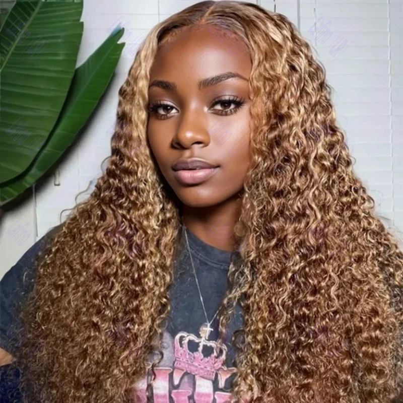 

Brazilian Front Deep Wave Wigs On Sale Clearance Human Hair Cheap Transparent Lace 13x6 Frontal Highlight Colored Wig For Women