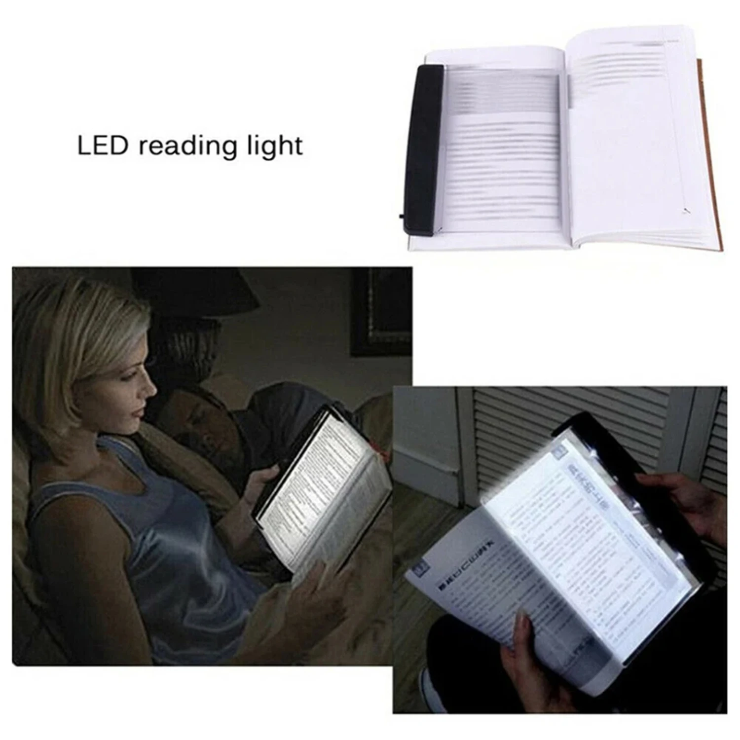 Creative LED Book Eye Care Light Flat Panel Reading Night Vision Book Plate Study Lamp Travel Portable