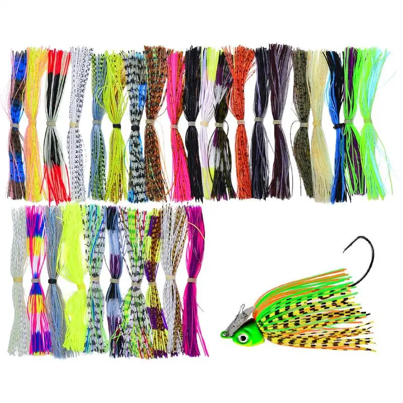 Fishing Lures 30 Bundles colored Silicone skirt beard guy tying material Bass Spinner Baits Urgency Backup Outdoor Fishing Lure