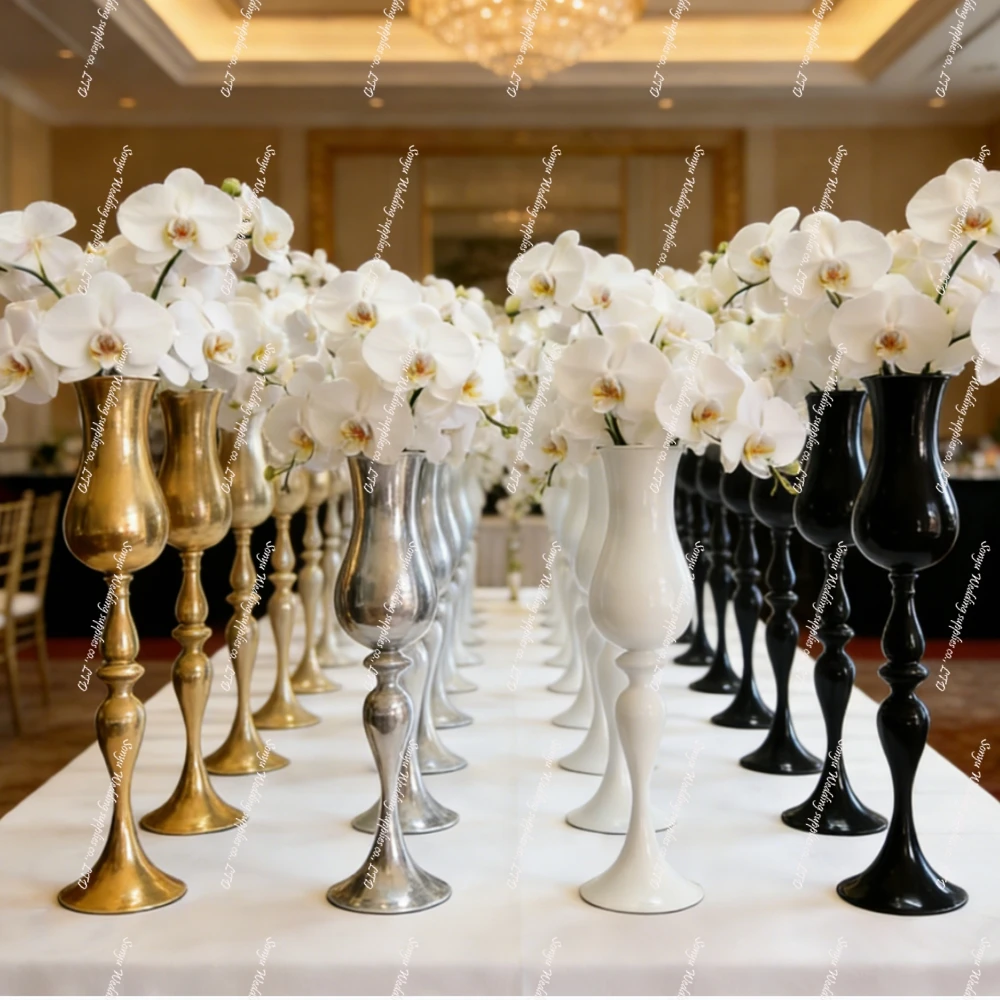 

10pcs)69-100cm) Gold Iron Art Flower Stand Wedding Table Centerpieces & Party Decoration Flower Rack Twist Design