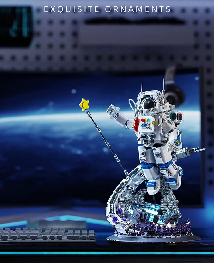 Idea Mega Figures Bausteine Sternenjagd Astronauten Modell Weltraumforschung Konstruktions-Baustein Lernspielzeug mit Licht – Detail 6