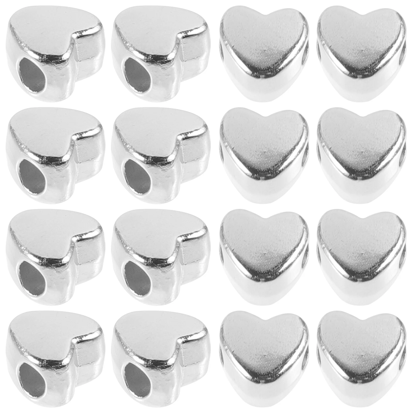 

1 Bag Heart Shaped Beads Jewelry Bulk Large Hole Craft Decor Diy Necklace Bracelet Making Spacer Beads Wear Resistant Smooth