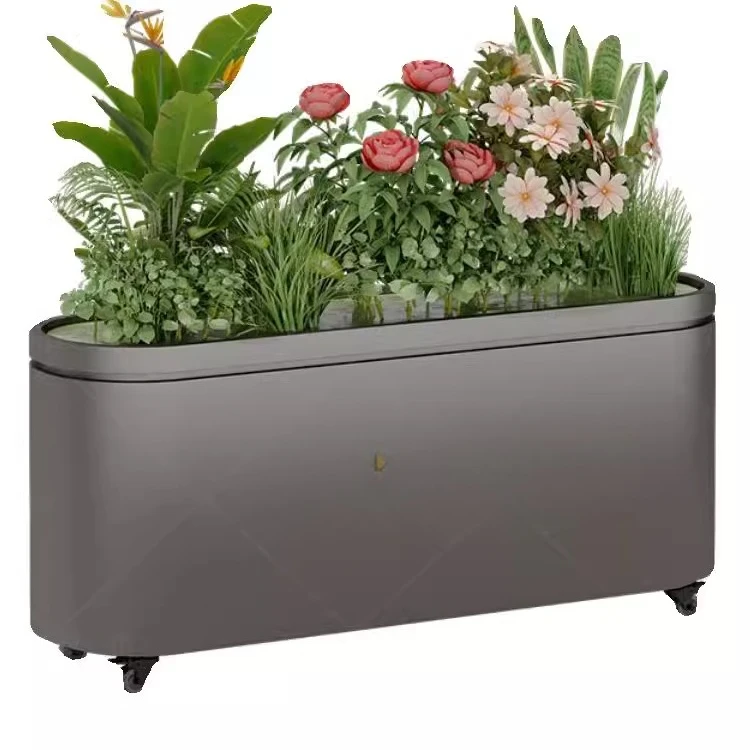 

Outdoor flower box combination stainless steel wrought iron oval rectangular flower pool square fence planting box flower bed