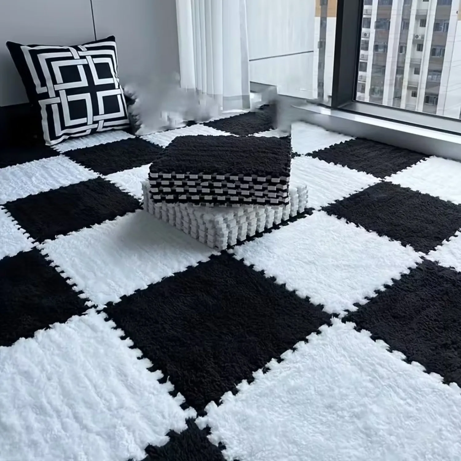 แผ่นรองคลานเด็ก ขนาด 30*30 ซม. ผ้าพลัฌนุ่ม ปลอดสาร BPA ป้องกันการล้ม ใช้เป็นแผ่นกิจกรรมกีฬา ตกแต่งบ้าน