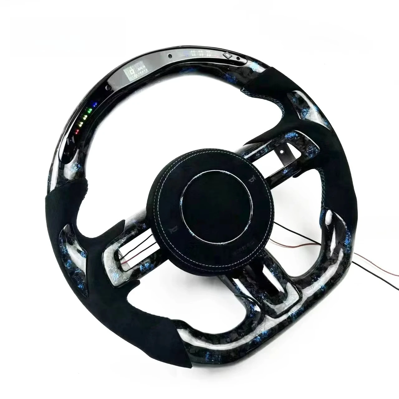 For 2023-2018 GT Real Carbon Fiber Racing Sports Steering Wheel with Fancy LED Shift Light Design