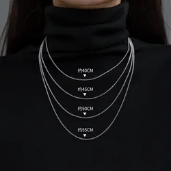 40cm 45cm 50cm 55cm Female Necklace For Women On Neck Silver 925 Chain Necklaces Women Girl Fashion Jewelry Choker Cross Chain