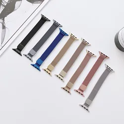 Magnetic Loop Strap For Apple watch Band 40mm 44mm 45mm 41mm 42mm 38mm Slim Stainless steel bracelet iWatch series 3 8 5 6 se 7