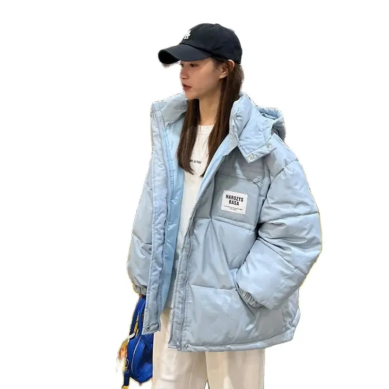 

2023 New Winter Jacket Women Fashion Down Cotton Jacket Parkas Female Korean Loose Hooded Warm Cotton-padded Coat Outwear