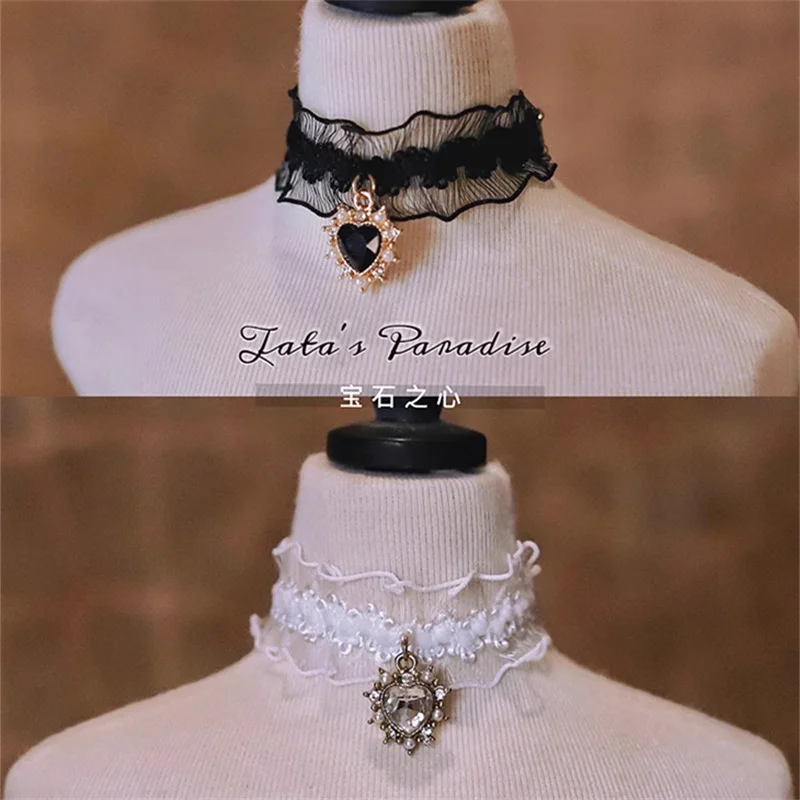 Bjd puppe zubehör choker für 1/3 1/4 sd msd dd mode handgemachter liebes kragen hoher kragen spitze halskette