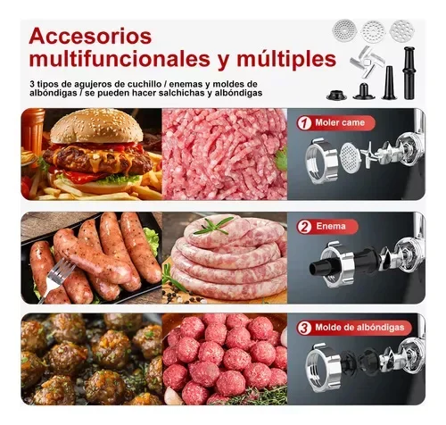 1000W Stainless Steel Electric Meat Grinder Multifunctional Home Sausage Stuffer Meat Mincer Vegetable Cutter Food Processor view 2