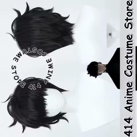 Game &amp; Anime Sung Jinwoo Cosplay Wig Solo Leveling Black Teased Daily Spiky Heat-Resistant Fiber Synthetic Hair
