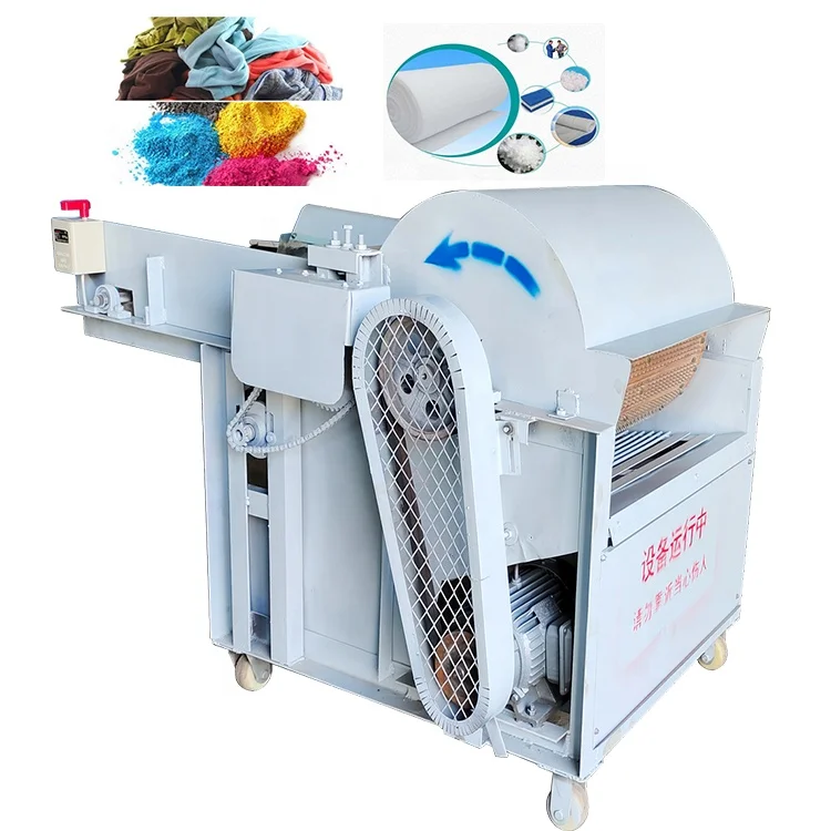 Small Waste Clothes Recycling Shredder Cloth Leather Clothes Textile Fabric Shredder Pearl Cotton Machine