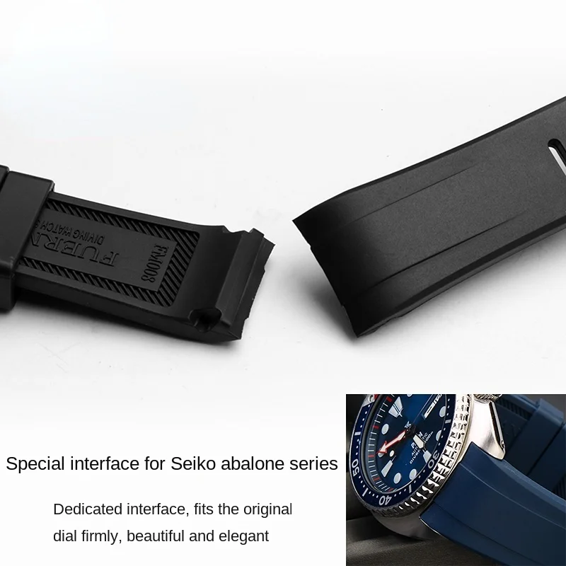 For Seiko Abalone/Water Ghost SRPA21J1 SRPC25J1 SRP777J1 strap Fluorine Rubber Watch Band Male Cola Ring Watch Bracelet man 22mm