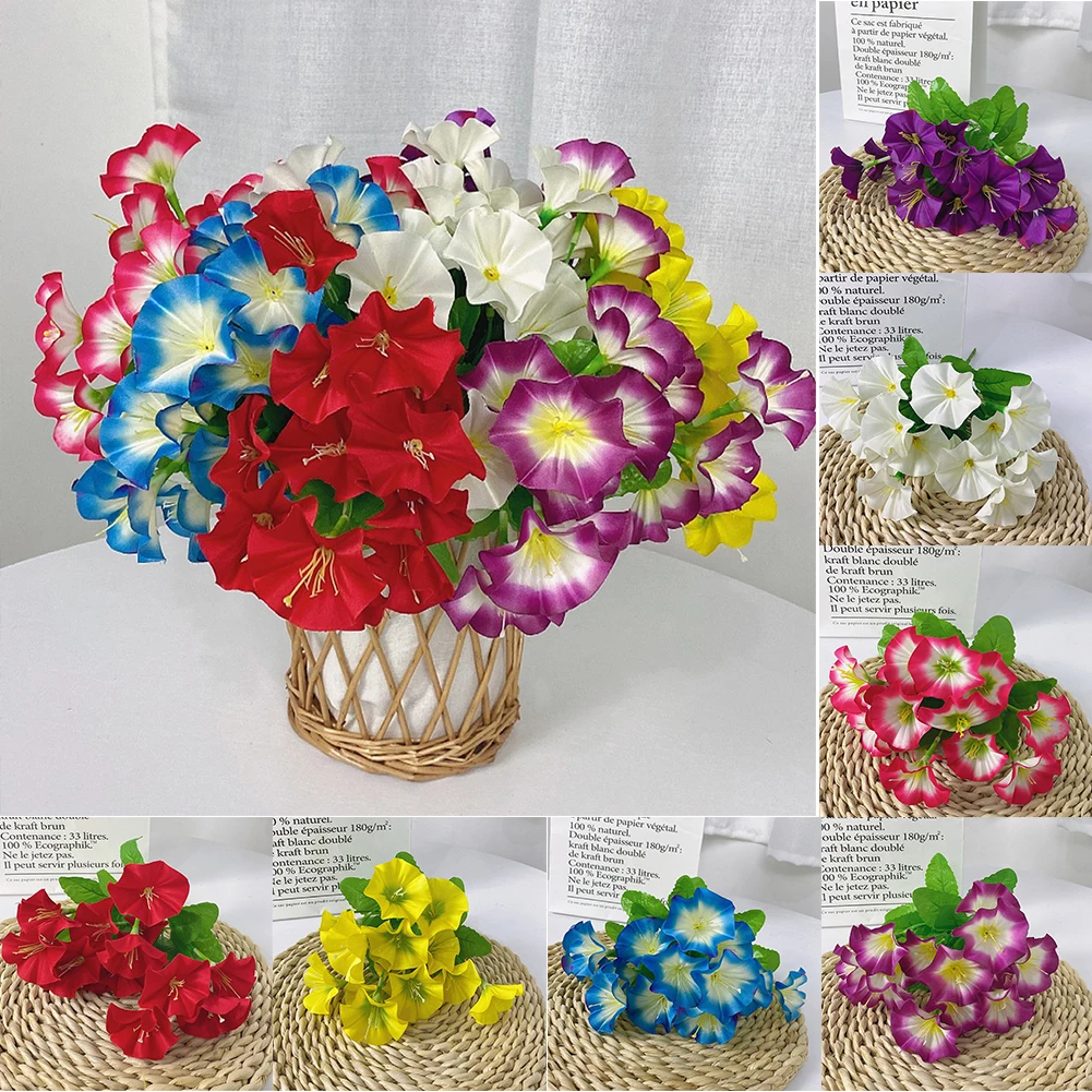 Artificial Flowers Fake Morning Glory Simulation Petunia Artificial Petunia Orchid Flowers Wedding Home Decor Artificial Flowers