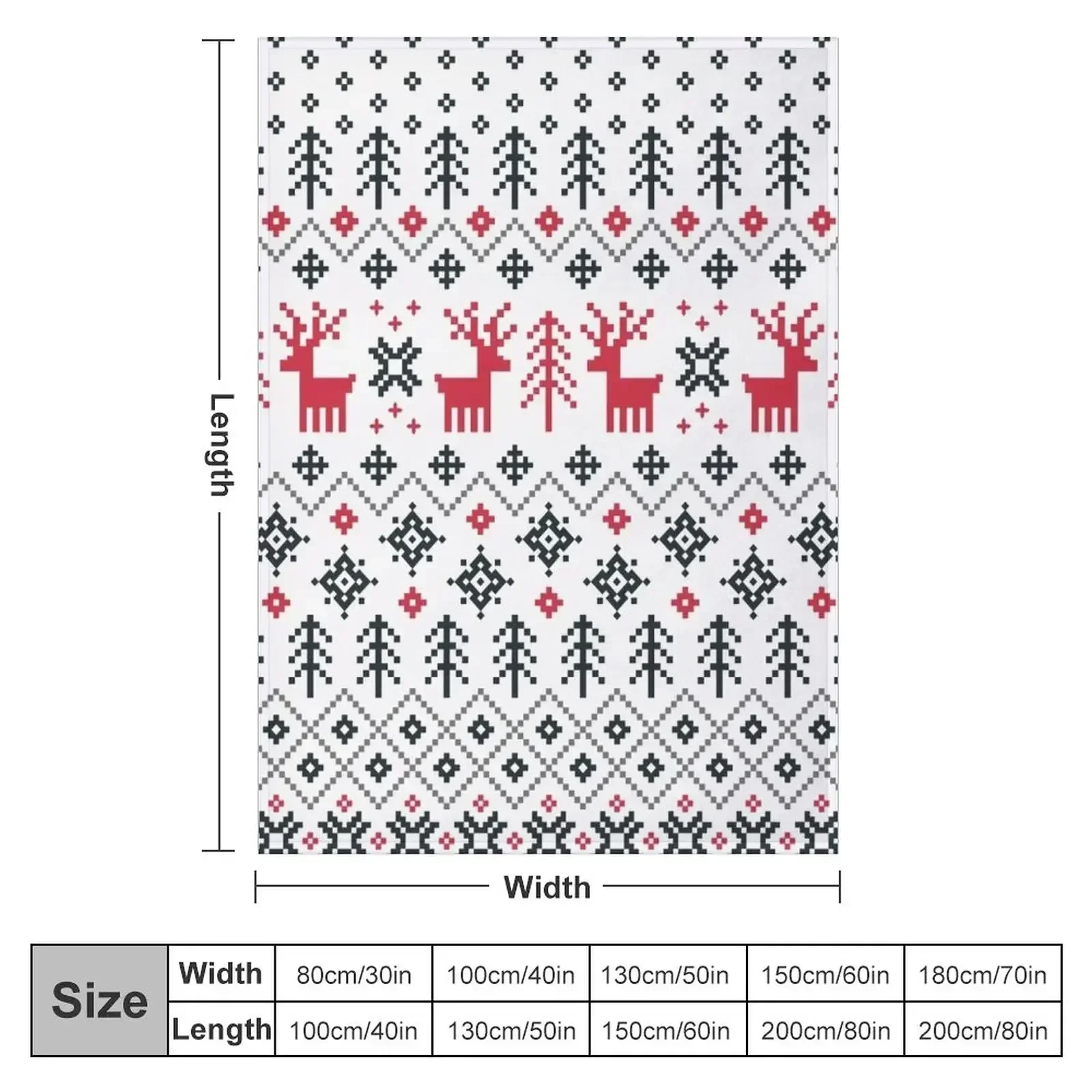 Holiday Sweater Pattern Throw Blanket