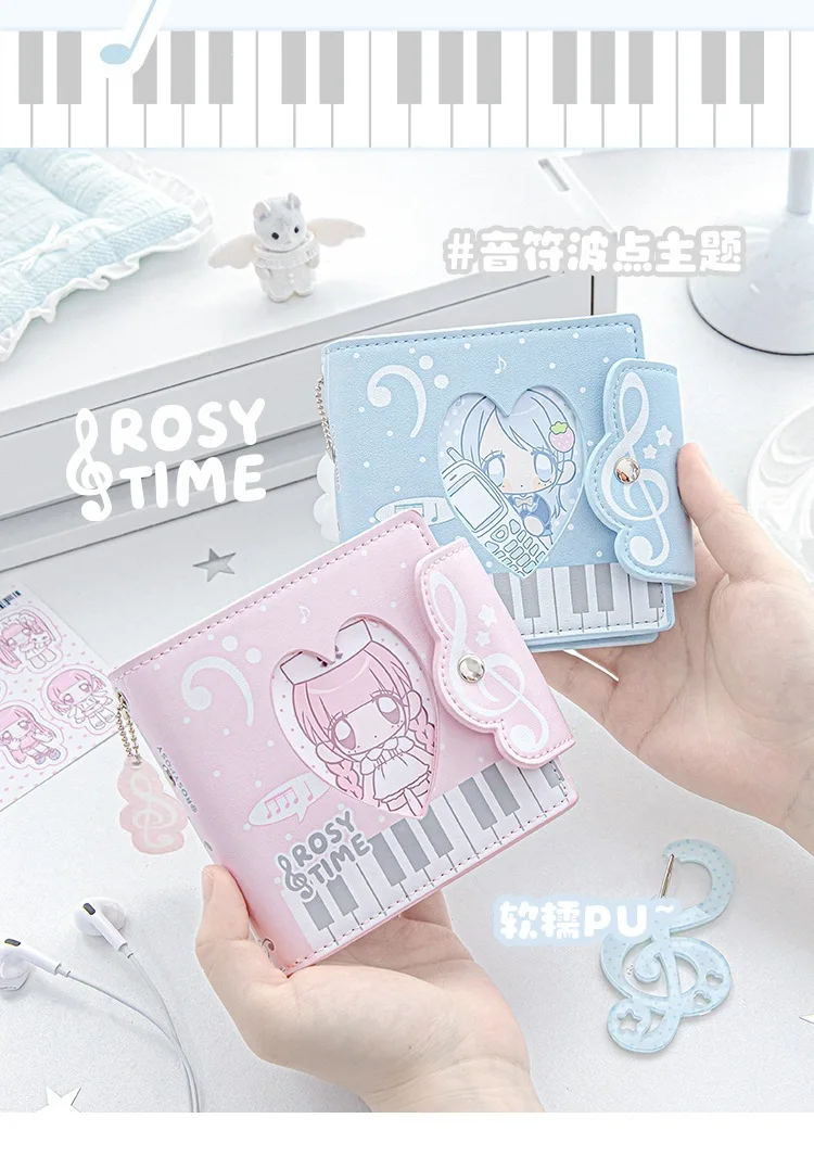 MINKYS Kawaii Wellenmuster PU-Leder 3-Ring Kpop Fotokarten-Sammelmappe 3 Zoll Ein-Taschen-Idol-Karten-Organizer Aufbewahrungsbuch – Detail 5