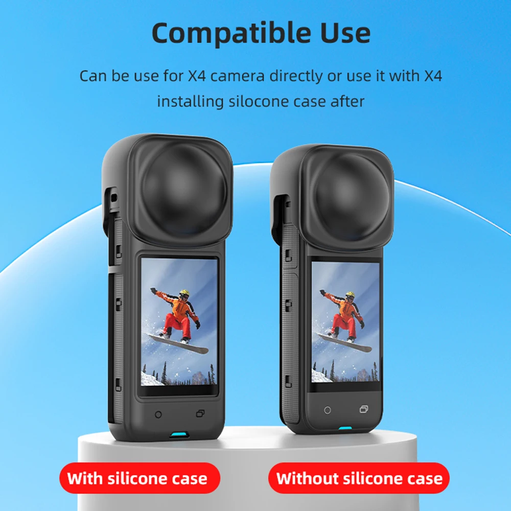 غطاء العدسة ل Insta360 X5 X4 سيليكون كاميرا بانورامية المضادة للخدش غطاء المضادة للسقوط الغبار كاميرا المحمولة عدسة الحرس