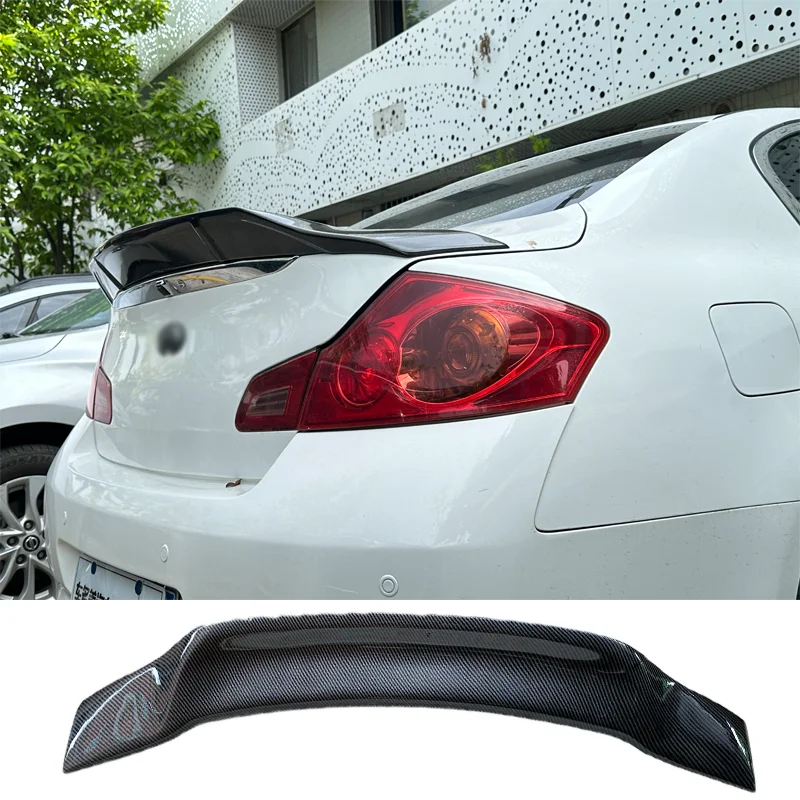 True carbon fiber rear wing luggage lip spoiler suitable for Infiniti G37R style