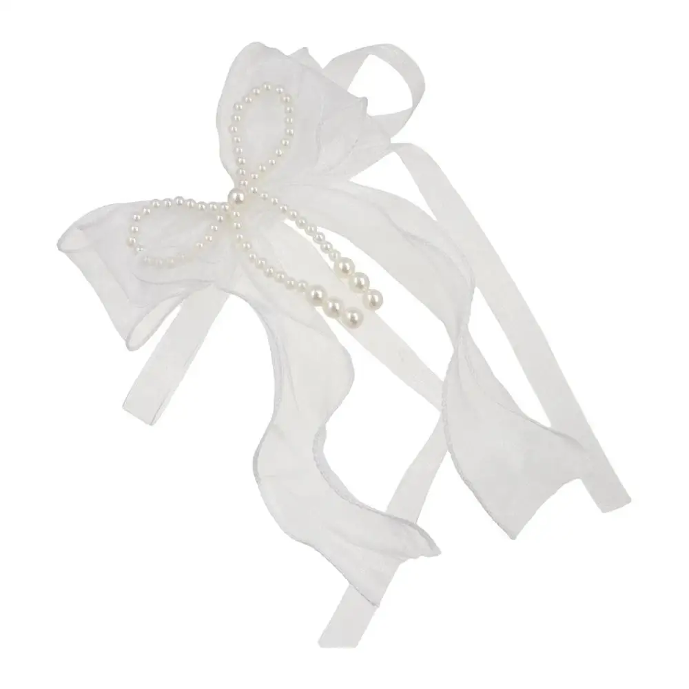 Easy to Use Curtain Bow Tiebacks Princess Style Light Luxury Pearl Bow Curtains Straps Pearl Bow Design Curtains Binding Rope