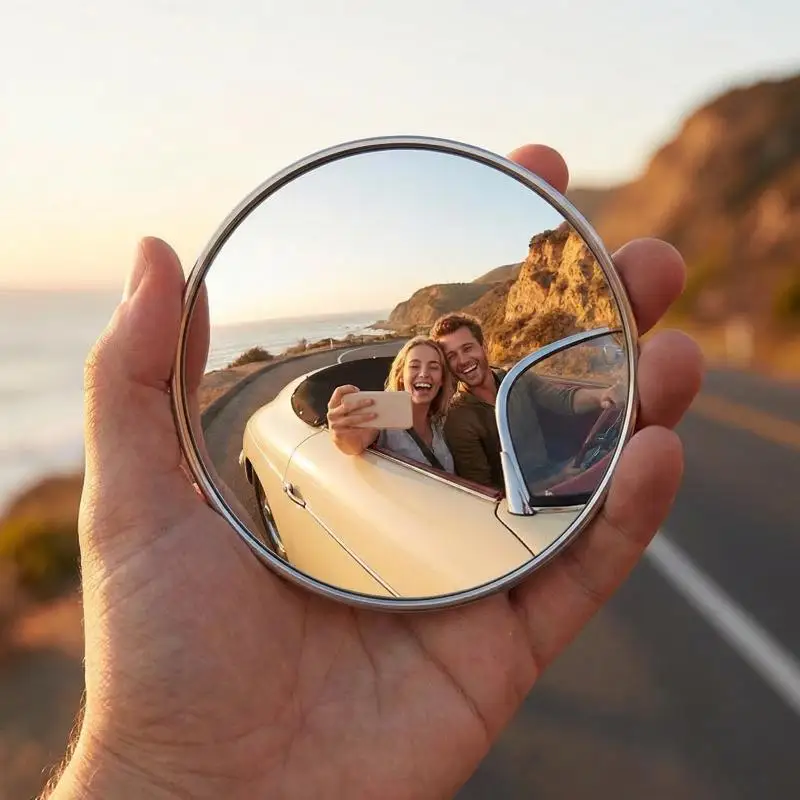 Round Convex Mirror Portable Cosmetic Handheld Mirror for Makeup Selfie Props Travel Purse Essential - view 6
