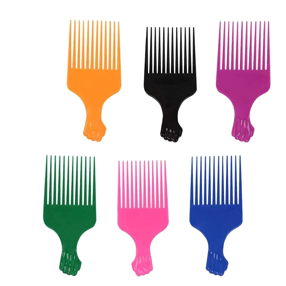 6 Pcs Fork Comb Long Tooth Hair Pick Lift Smooth Picks Combs Men Styling Accessories Beard Wide Flat Tease Women