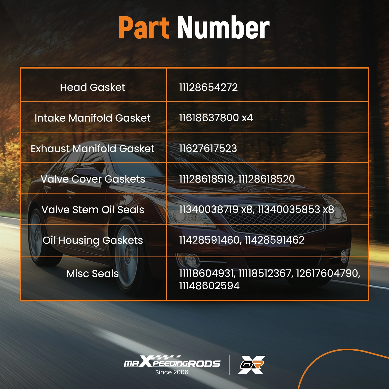 

Комплект прокладок цилиндров B46 B48 для BMW 230i/230ix F22 F23 2.0L 2016-19 11627617523