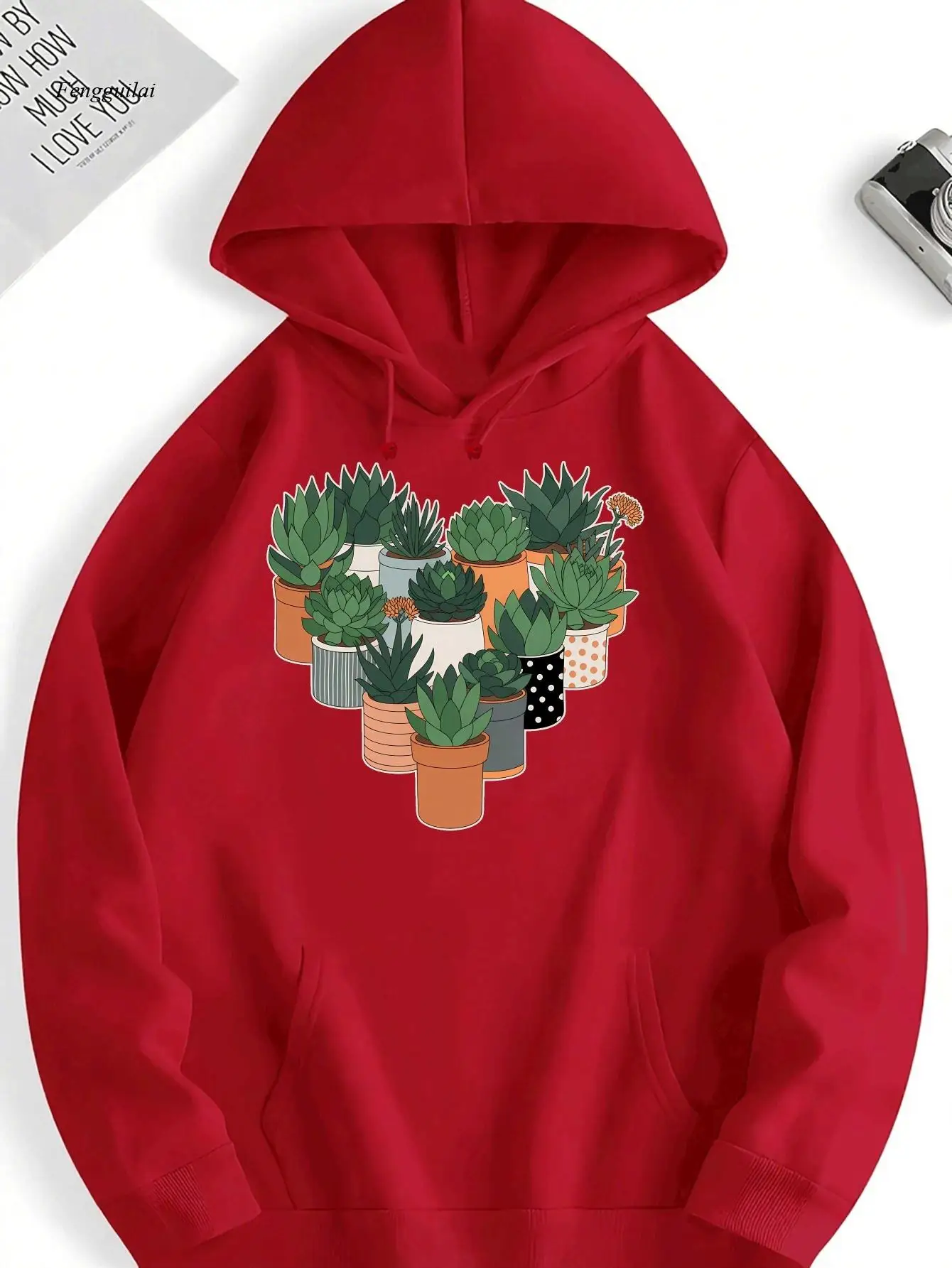 Cactus Potted Plant New fashion clothing for autumn and winter, couples' hoodies, versatile sports and casual loose hoodies