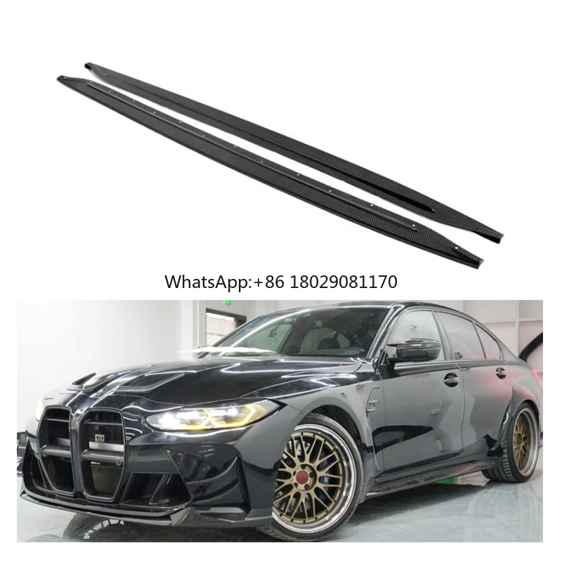 

Dry Carbon Fiber Car Single-sided flat side skirts Extension for BMW M3 G80 Original 2021+ side skirts