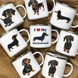 I Love bassshunds tazze da caffè smaltate per cani campeggio Picnic falò Party Beer Drink Juice Cola Cups Outdoor Travel cacao Water Mug