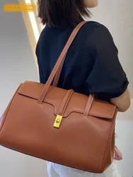 Ufficio donna Vintage elegante grande capacità borse a tracolla singole in pelle crosta di mucca moda Totes borsa a mano da donna